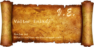 Valter Enikő névjegykártya